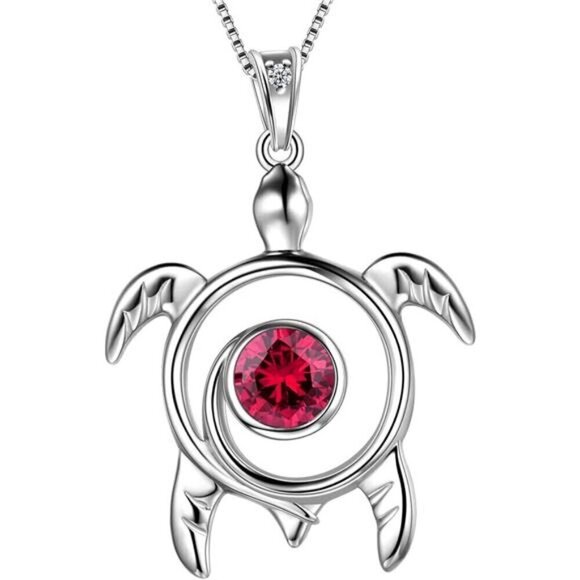 Silver Turtle Necklace Aurora Tears Celtic Spiral 925 Sterling Silver Women - Picture 1 of 6